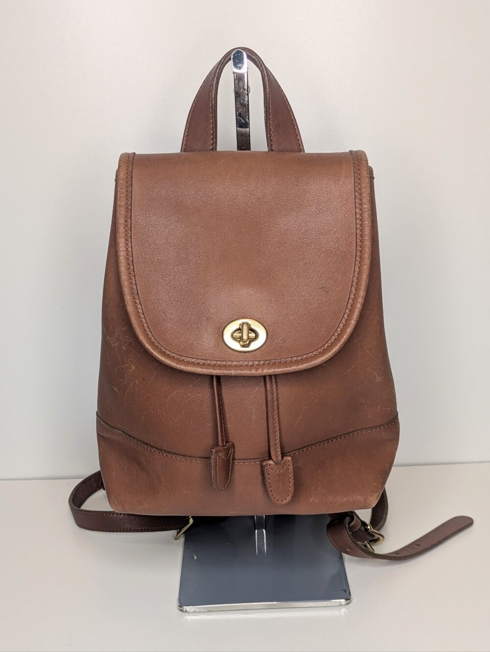 Vintage Coach Leather Backpack Tan Brown